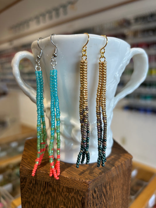 Herringbone and Fringe Earrings : Margo : Sat Sept 12th 1-3pm