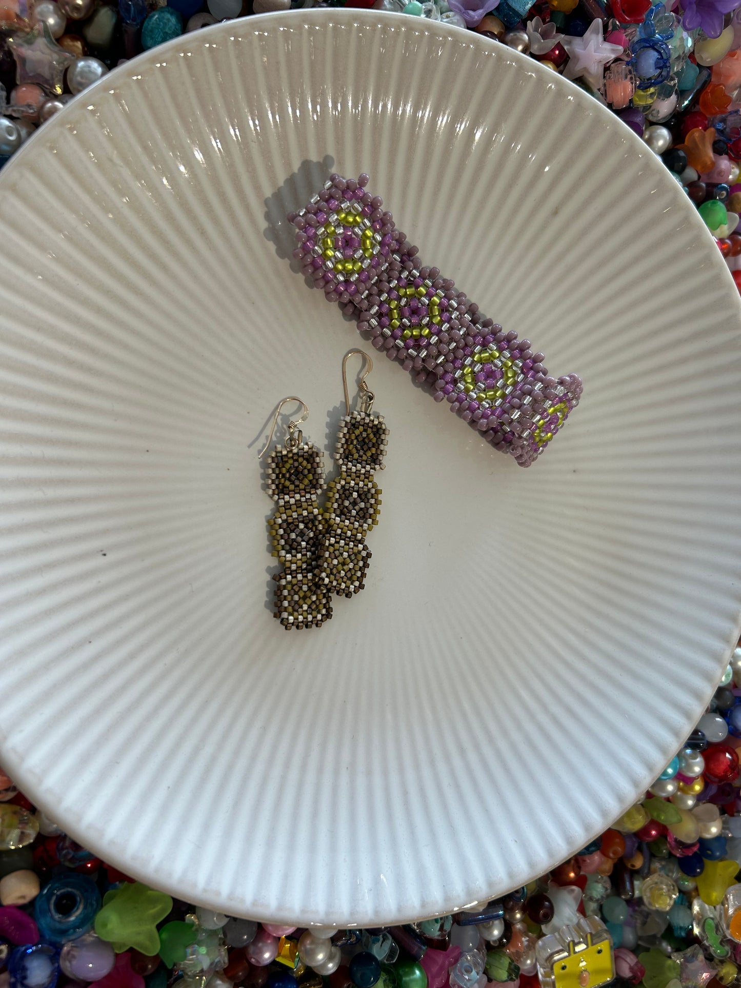 Peyote Granny Square Earrings or Ornament : Sat Dec 19th