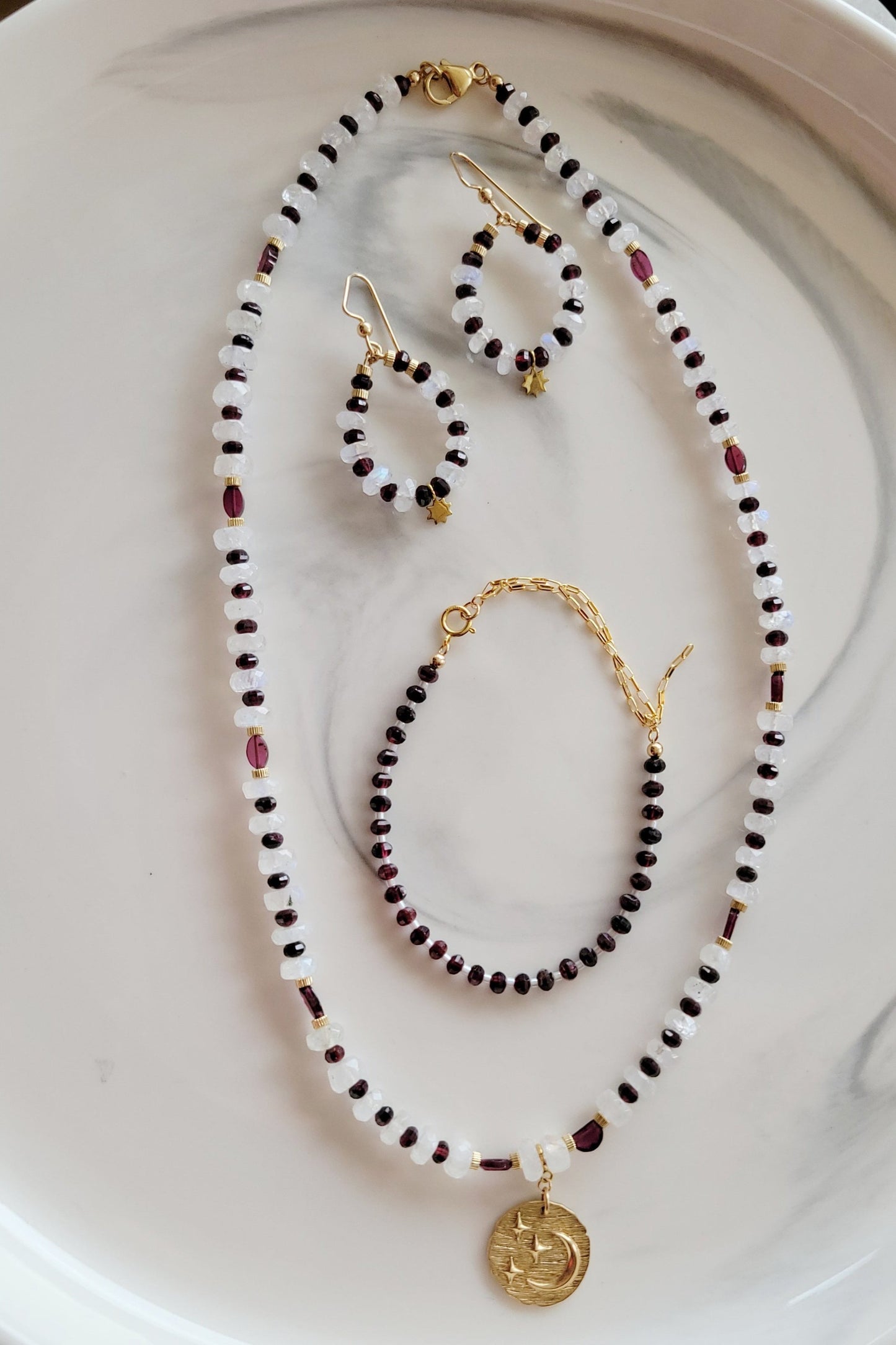 Moonstone & Garnet Set