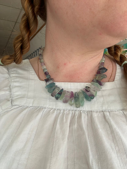Pastel Icicle Fluorite Necklace