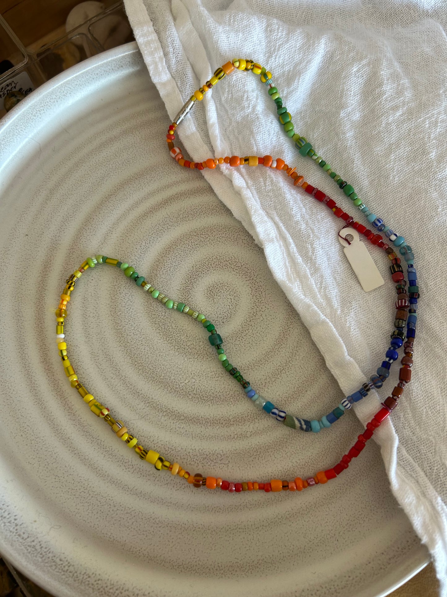 Rainbow Trade Bead Necklace
