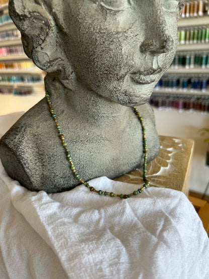 Mini and Petite Sage Glass Necklace