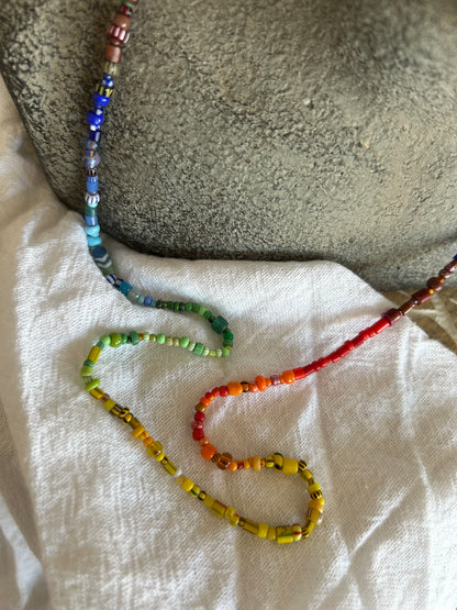 Rainbow Trade Bead Necklace