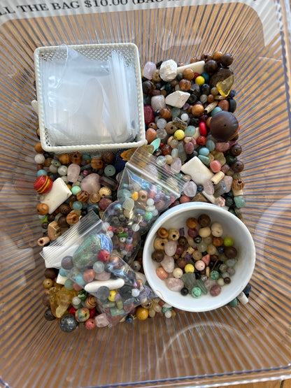 Stone Bead Bin Bag : African and Czech Glass, Stone, Wood, Bone and more