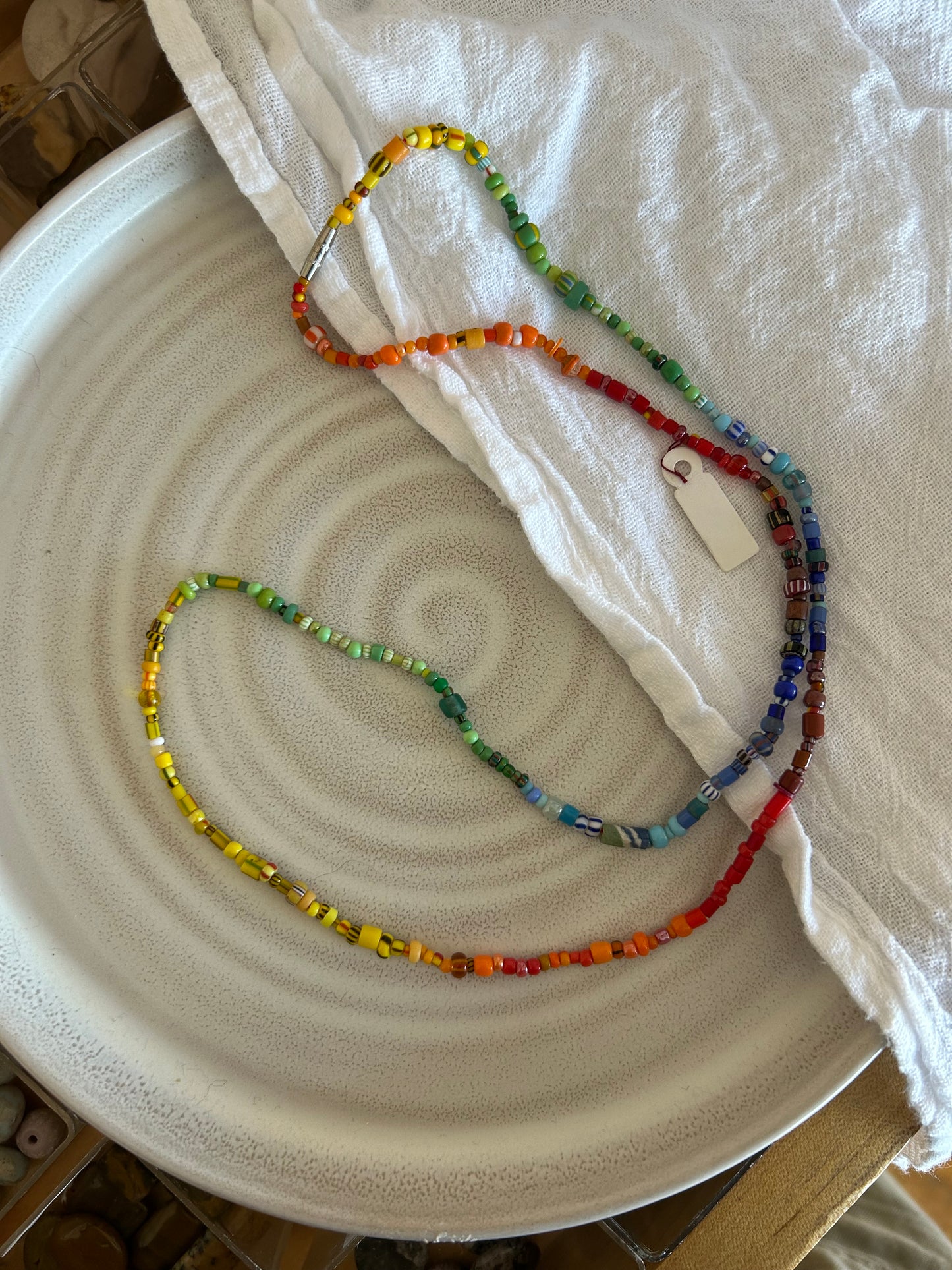 Rainbow Trade Bead Necklace