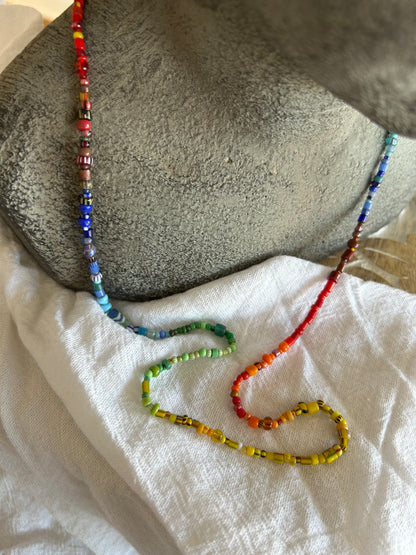 Rainbow Trade Bead Necklace