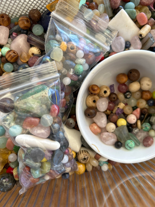 Stone Bead Bin Bag : African and Czech Glass, Stone, Wood, Bone and more