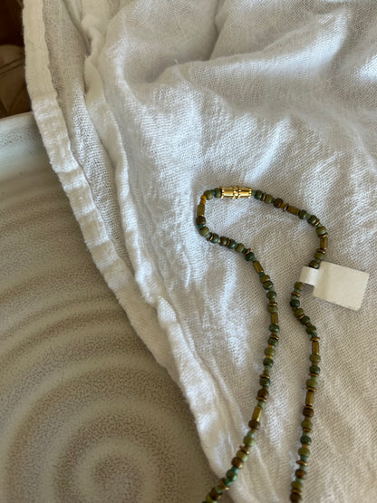 Mini and Petite Sage Glass Necklace