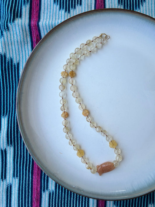 Citrine and Cicada Necklace