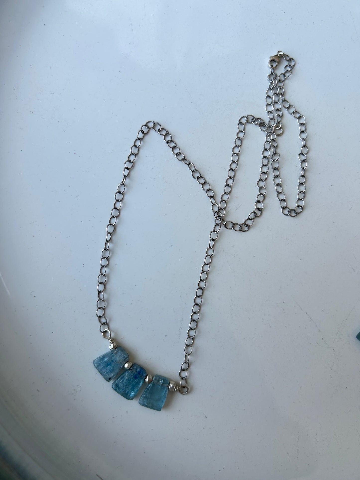 Kunzite, Moonstone, and silver Necklace and Earrings