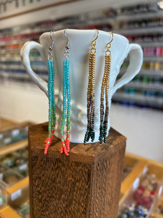 Herringbone and Fringe Earrings : Margo : Sat Sept 12th 1-3pm