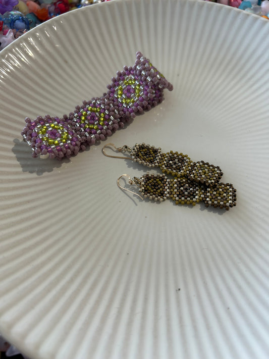 Peyote Granny Square Earrings or Ornament : Sat Dec 19th