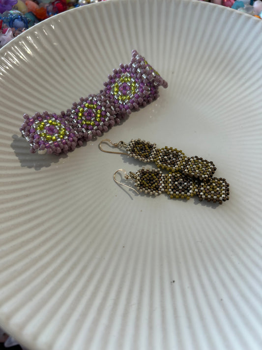 Peyote Granny Square Earrings or Ornament : Sat Dec 19th